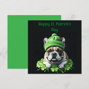 Französische Bulldogge St. Patrick's Day Kleeblatt Invitation