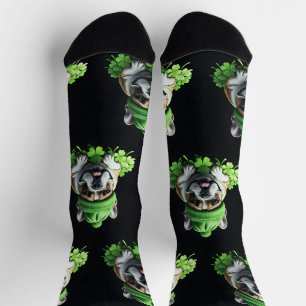 Französische Bulldogge St. Patrick's Day Kleeblatt Socks