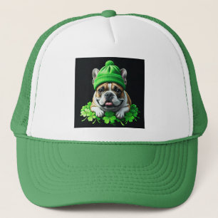 Französische Bulldogge St. Patrick's Day Kleeblatt Trucker Hat