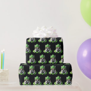Französische Bulldogge St. Patrick's Day Kleeblatt Wrapping Paper