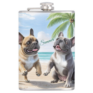 Französische Bulldogge Summer Hip Flask