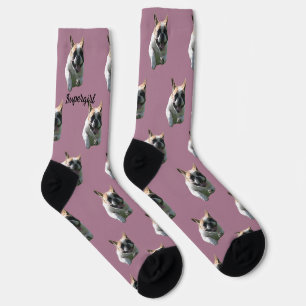 Französische Bulldogge Supergirl Socken Socks