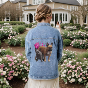 Französische Bulldogge Sweet Angel   Denim Jacket