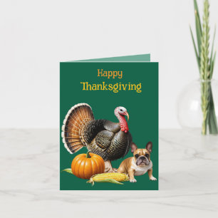 Französische Bulldogge Thanksgiving French Bulldog Holiday Card