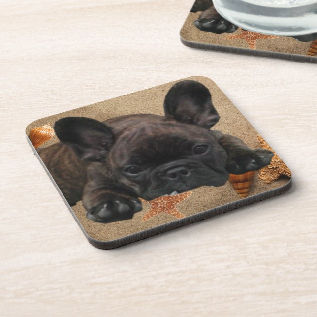 Französische Bulldogge Untersetzer Coaster (Left Side)
