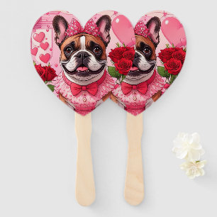 Französische Bulldogge Verliebt French Bulldog Hand Fan