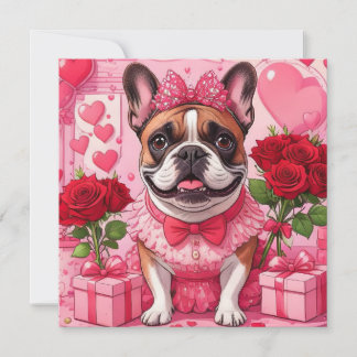 Französische Bulldogge Verliebt French Bulldog Holiday Card