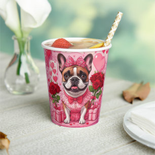 Französische Bulldogge Verliebt French Bulldog Paper Cups
