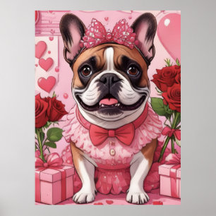 Französische Bulldogge Verliebt French Bulldog Poster