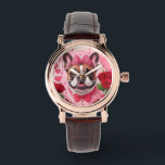 Französische Bulldogge Verliebt French Bulldog Watch<br><div class="desc">Niedliche Französische Bulldogge mit vielen roten Rosen und Geschenken passend zum Geburtstag oder Valentinstag. Der kleine Frenchie trägt ein hübsches Kleid und tollen Haarschmuck. Viele Herzen umgeben den lustigen Bully. Ein French Bulldog in einer romantischen Umgebung. Ein tolles Motiv und ideal für jeden Tierliebhaber.</div>