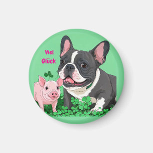 Französische Bulldogge Viel Glück Magnet