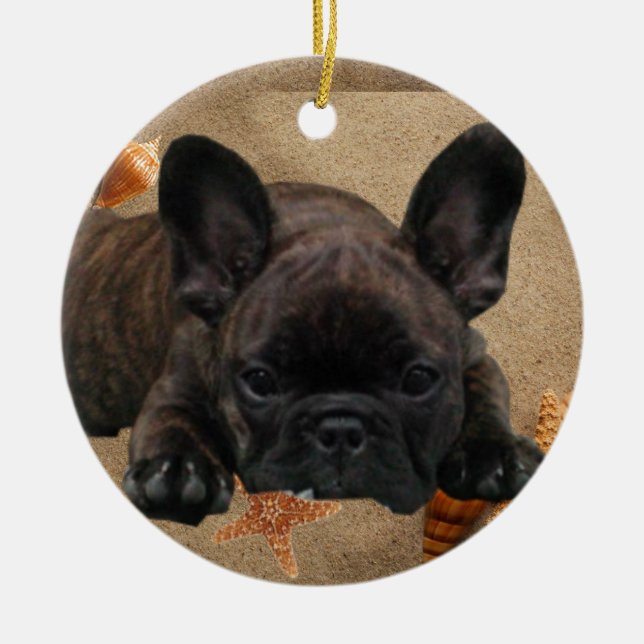Französische Bulldogge Weihnachtsbaum Ornament (Front)