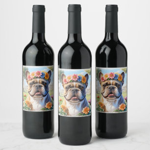 französische Bulldogge Weinetikett Muttertag Wine Label