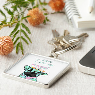 Französische Bulldoggen Angel Key Ring