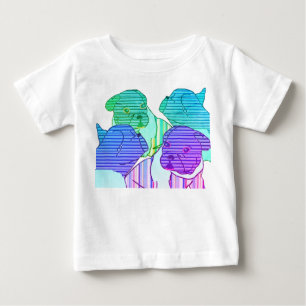 Französische Bulldoggen Comic Baby T-Shirt