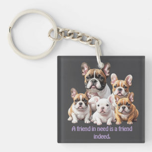 Französische Bulldoggen Freundschaft Key Ring