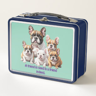 Französische Bulldoggen Freundschaft Metal Lunch Box