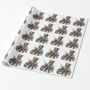 Französische Bulldoggen Geschenkpapier Motorrad Wrapping Paper