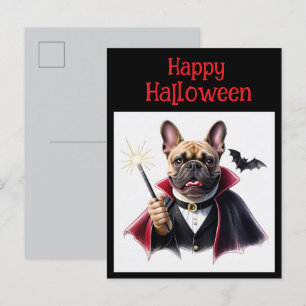 französische Bulldoggen Halloween French Bulldog Invitation Postcard
