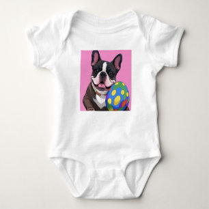 französische Bulldoggen Happy Easter Karte Baby Bodysuit