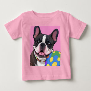 französische Bulldoggen Happy Easter Karte Baby T-Shirt