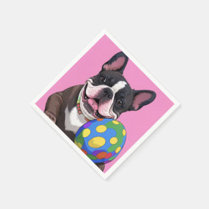 französische Bulldoggen Happy Easter Karte Napkin