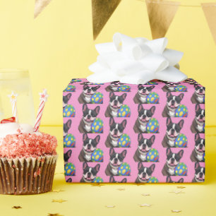 französische Bulldoggen Happy Easter Karte Wrapping Paper