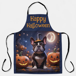 französische Bulldoggen Happy Halloween Apron