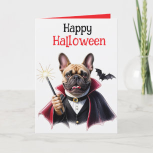 französische Bulldoggen Happy Halloween Card