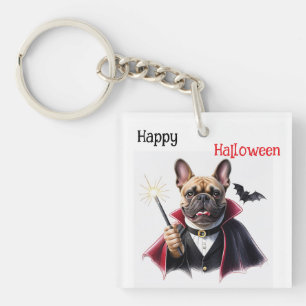 französische Bulldoggen Happy Halloween Key Ring