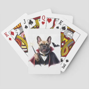 französische Bulldoggen Happy Halloween Playing Cards