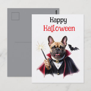  französische Bulldoggen Happy Halloween Postcard