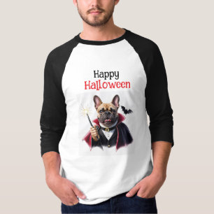französische Bulldoggen Happy Halloween T-Shirt