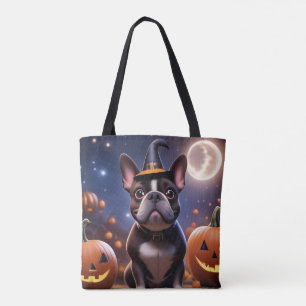 französische Bulldoggen Happy Halloween Tote Bag