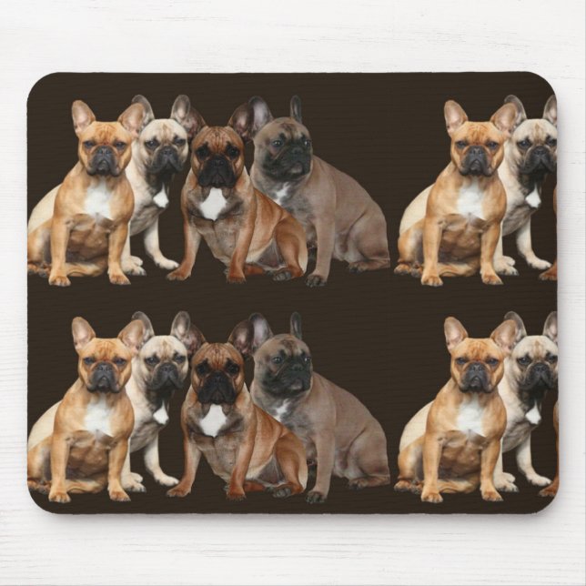Französische Bulldoggen Mousepad (Front)