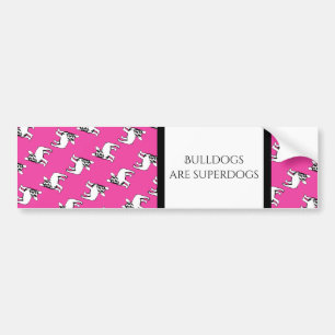 Französische Bulldoggen Muster und Text Bumper Sticker