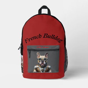 französische Bulldoggen Roboter Printed Backpack