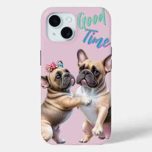 Französische Bulldoggen sehr verliebt iPhone 15 Case