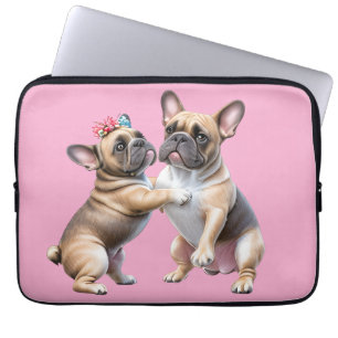 Französische Bulldoggen sehr verliebt Laptop Sleeve