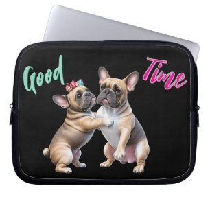 Französische Bulldoggen sehr verliebt Laptop Sleeve
