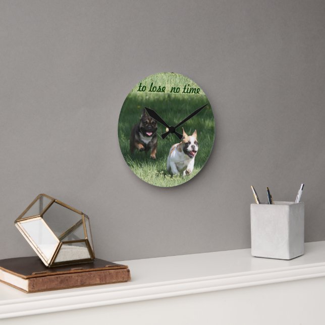 Französische Bulldoggen Wanduhr Clock (Office)
