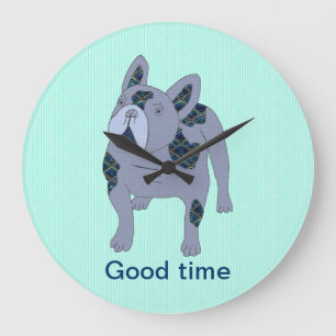 Französische Bulldoggen Wanduhr Clock