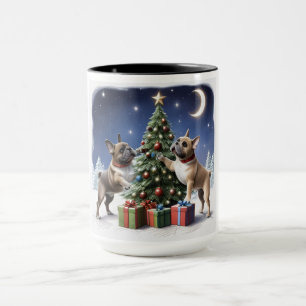 Französische Bulldoggen Weihnachtsbaum Mug