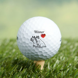 französische Bulldoggen zwei Freunde  Golf Balls