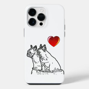 französische Bulldoggen zwei Freunde, iPhone Hülle 14 Pro Max Case