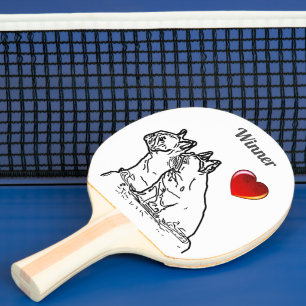 französische Bulldoggen zwei Freunde Ping Pong Paddle