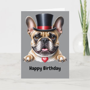 französische Bulldoggen Zylinder Birthday Bulldog Invitation