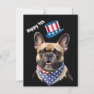 Französischen Bulldoggen Amerika 4.Juli Postcard
