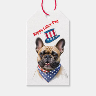 Französischen Bulldoggen Amerika Labor Day Gift Tags
