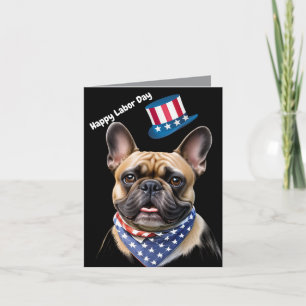 Französischen Bulldoggen Amerika Labor Day Holiday Card